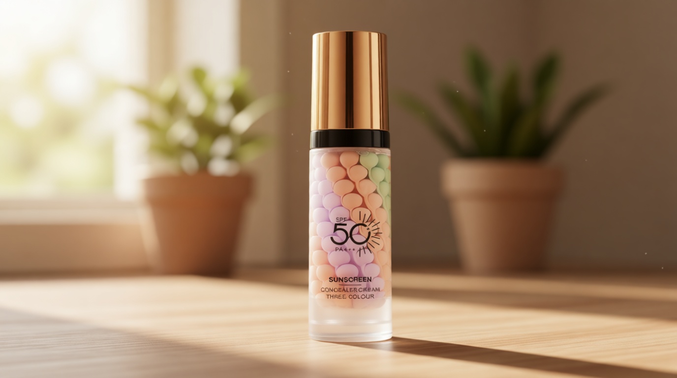 3 In 1Primer for Face Before Makeup,Sunscreen Isolation Cream, SPF 50, One Step Color Corrector Face Primer, Blurs Imperfections Oil Control & Moisturizing Skin Tone Correcting,Radiance Skin