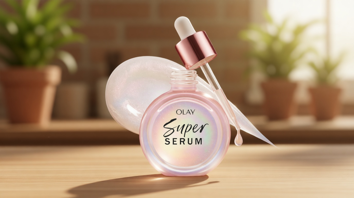 Olay Super Serum - Glow Serum for Face - Activated Niacinamide, Vitamin C & E, Collagen Peptide, AHA - 5-in-1 Benefits - Brightens, Hydrates, Smooths, Firms, Evens Tone, Proactive Anti-Aging, 1.0 Oz