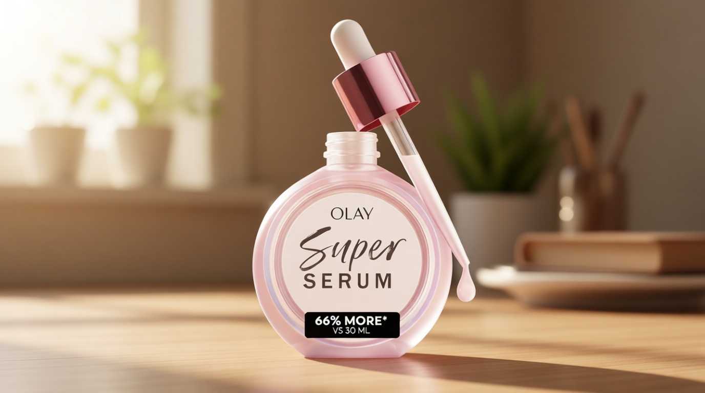 Olay Super Serum - Glow Serum for Face - Activated Niacinamide, Vitamin C & E, Collagen Peptide, AHA - 5-in-1 Benefits - Brightens, Hydrates, Smooths, Firms, Evens Tone, Proactive Anti-Aging, 1.7 Oz