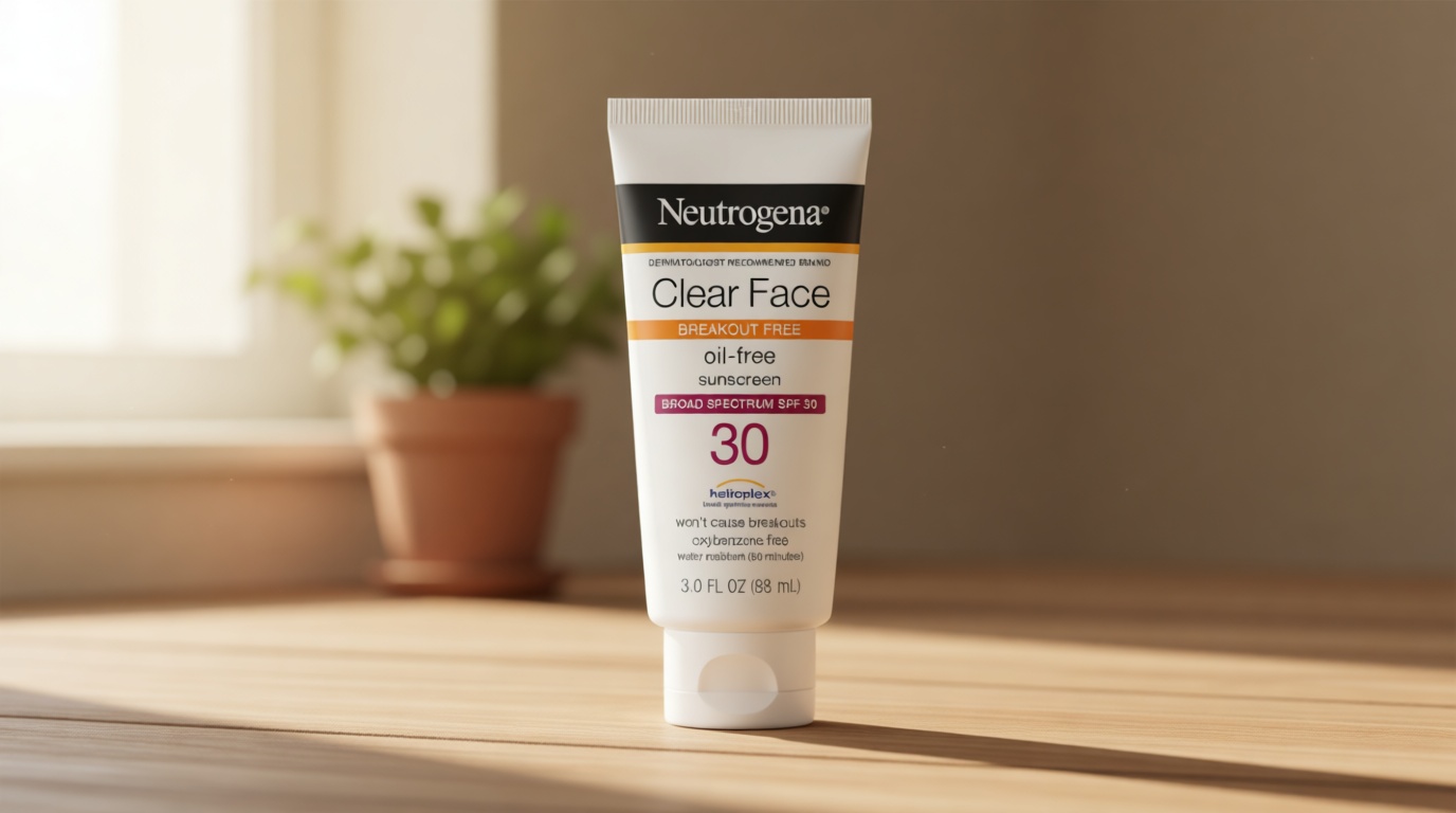 Neutrogena Clear Face Sunscreen for Acne-Prone Skin SPF 30, Broad Spectrum Facial Sunscreen Lotion, Lightweight, Non Comedogenic, Oil-, Fragrance- & Oxybenzone-Free Water Resistant (80 min), 3 fl. oz