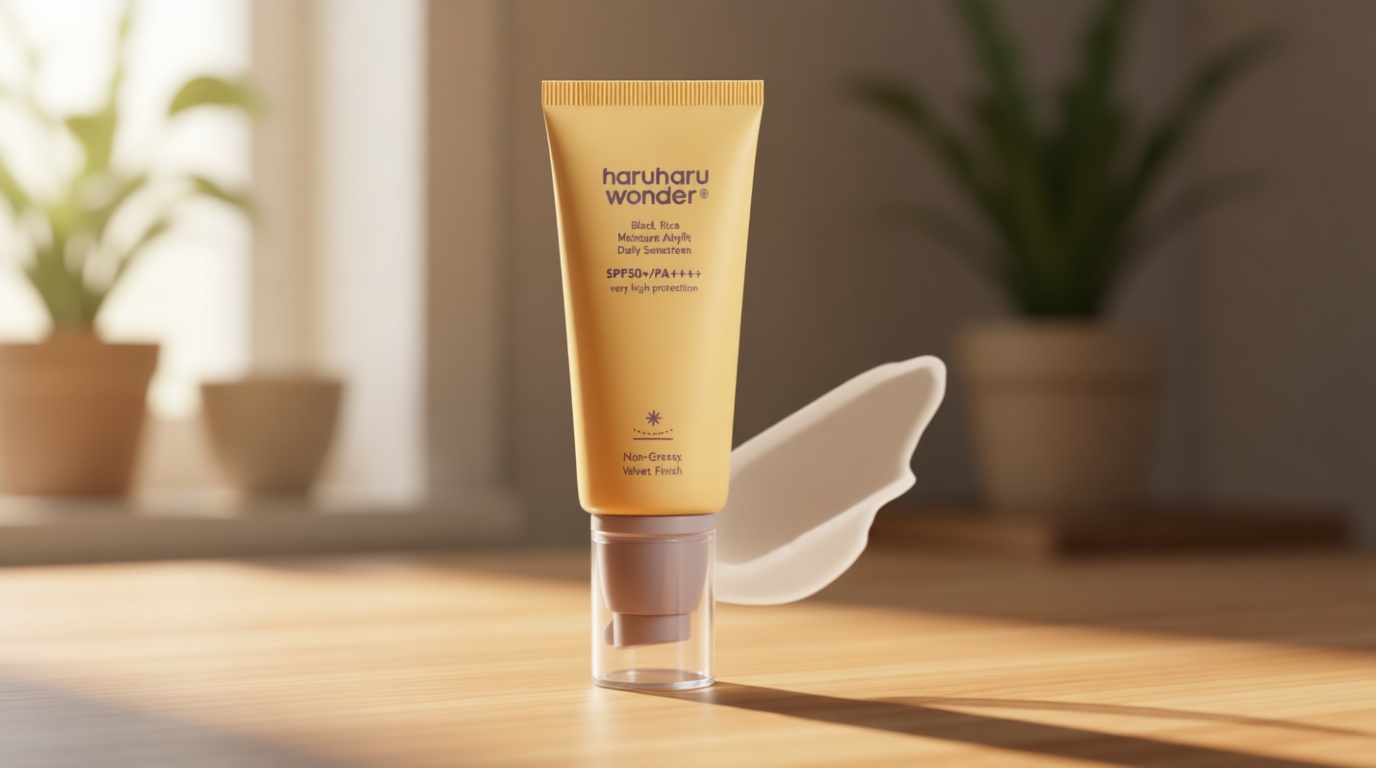 Haruharu Wonder Black Rice Moisture Airyfit Daily Sunscreen 1.69fl.oz - Velvet Finish, No White Cast, Hydrating, Moisturizing, Korean Skin Care, Vegan, Clean Beauty