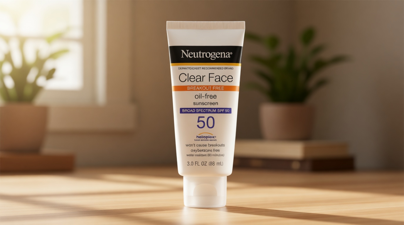 Neutrogena Clear Face Sunscreen Lotion for Acne-Prone Skin, Broad Spectrum SPF 50, Sunscreen for Face & Oily Skin, Oil-,Fragrance- & Oxybenzone-Free, Water Resistant, Matte, Unscented, 3 Fl Oz