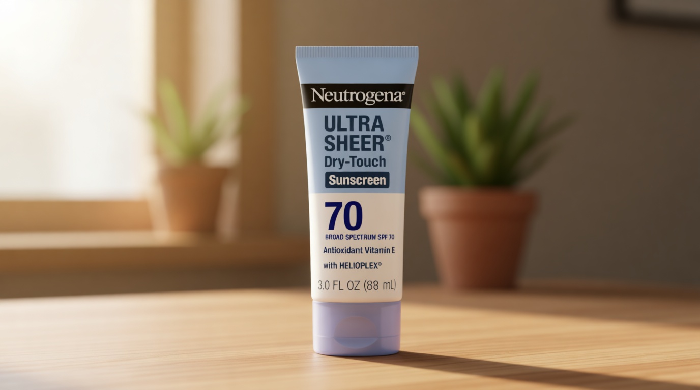 Neutrogena Ultra Sheer Dry-Touch Sunscreen Lotion SPF 70, Broad Spectrum, Water Resistant 80 Min, Oil-Free, Oxybenzone-Free, Non-Comedogenic, Matte Finish, Body Sunscreen, Travel Size 3 Fl Oz