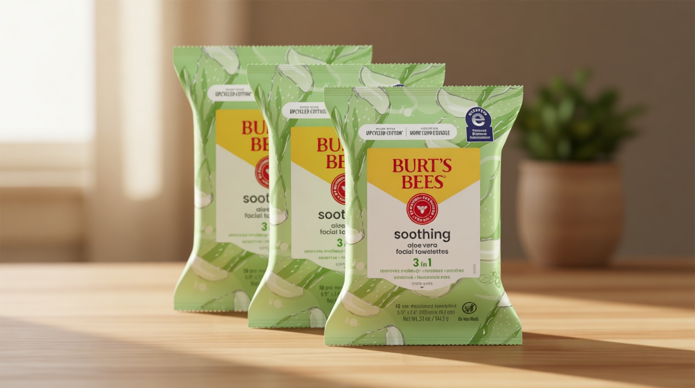 Burt's Bees Aloe Vera Face Wipes, for Sensitive Skin, Soothing Makeup Remover & Facial Cleansing Towelettes, 30 Ct. (3-Pack)