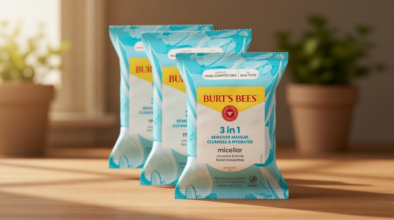 Face Wipes, Burt's Bees Facial Cleansing, Makeup Remover Towelettes, 3 in 1 Hydrating Micellar Cleanser with Coconut & Lotus Water, 90 Count (Packaging May Vary)