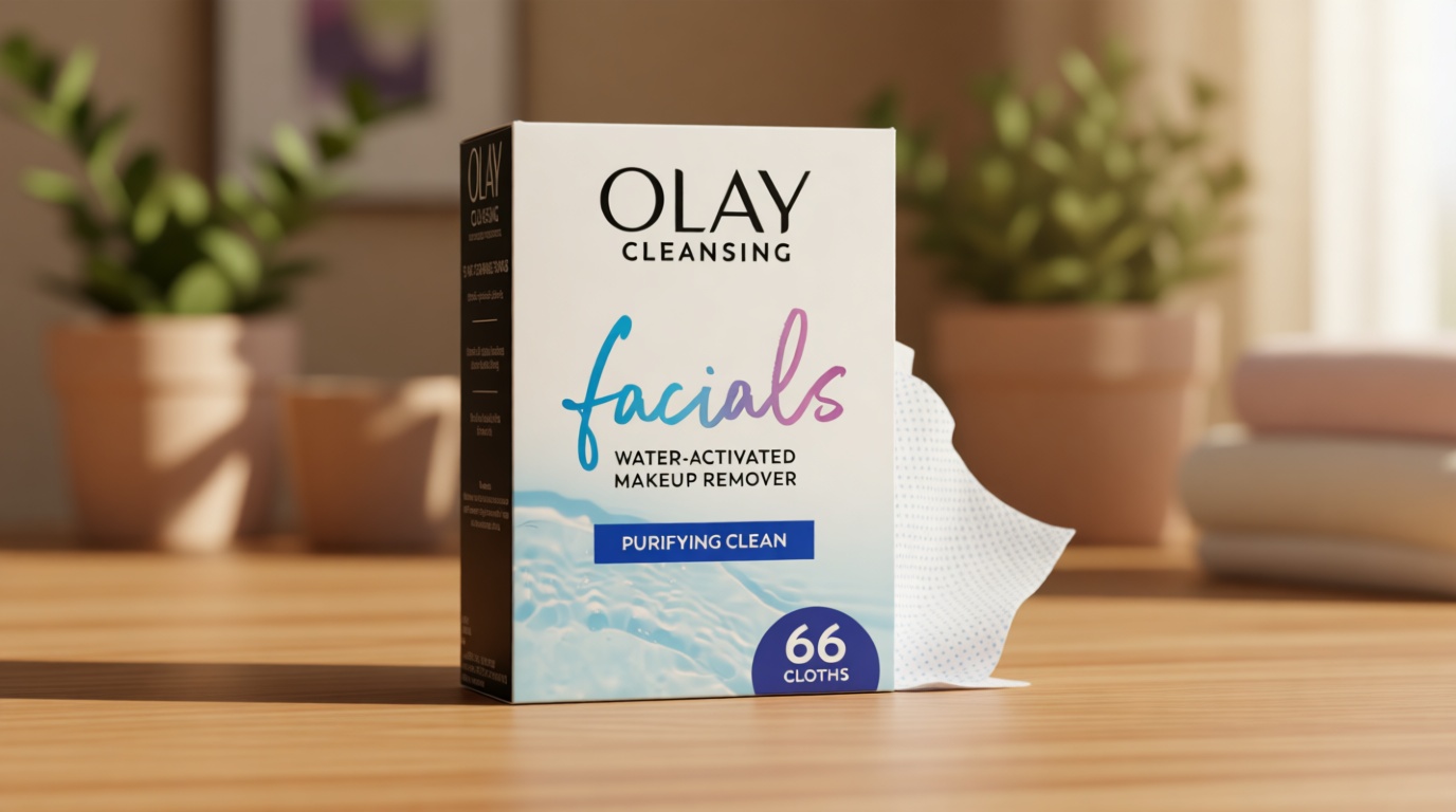 Olay Makeup Remover Wipes, Daily Facials Deep Clean Face Cleanser for Normal to Oily Skin, Alcohol & Fragrance Free, Soft Face Wash Towels, Travel Essentials for Women, Convenient Dry Cloths, 66 ct