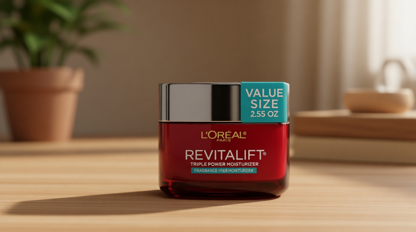 L'Oreal Paris Revitalift Triple Power Anti-Aging Face Moisturizer, Fragrance Free, Pro Retinol, Hyaluronic Acid & Vitamin C to Reduce Wrinkles, Firm & Brighten Skin, 2.55 Oz