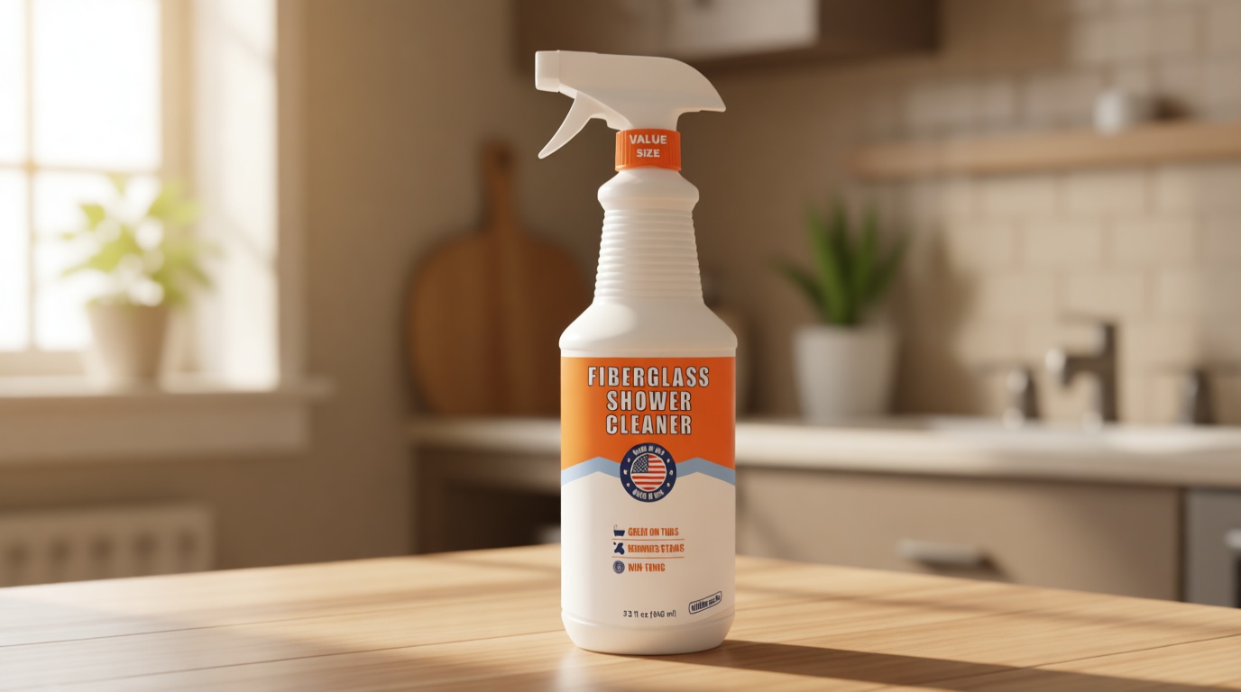 Tillbrook Fiberglass Shower Cleaner - 32 oz Fiberglass Cleaner for Bathtubs, Showers, Tile, Faucets & Bathrooms - Helps Remove Stains from Rust, Soap Scum & Hard Water - Streak-free, Non-Toxic Spray
