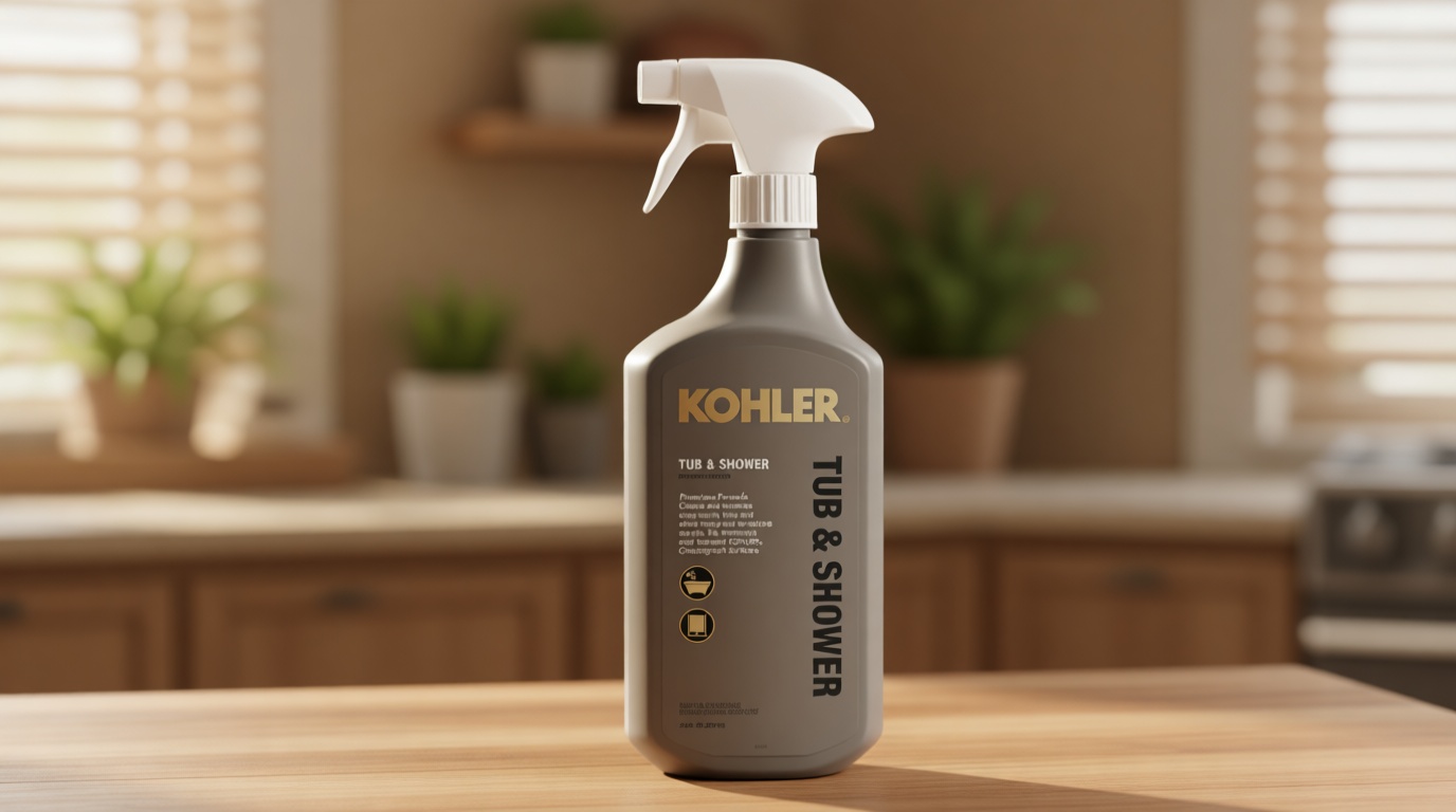 KOHLER K-EC23732-NA Tub and Shower Cleaner, Bathroom Cleaner, Restores Acrylic, Tile, Enameled cast iron, Lithocast, Residue Free, 28 FL Oz