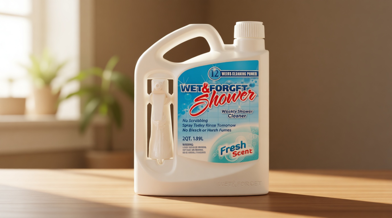 Wet & Forget Shower Cleaner Spray Multi-Surface Weekly Application Requires No Scrubbing, Bleach-Free Formula, Ready to Use, Fresh Scent, 3 Months of Cleaning, 64 Fluid Ounces, 1 Pack