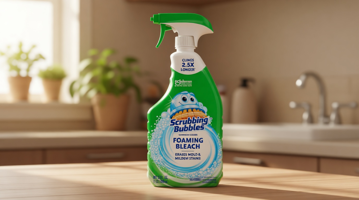 Scrubbing Bubbles Foaming Bleach Bathroom and Shower Cleaner Disinfectant Spray, Helps Erase Mold & Mildew, 32oz