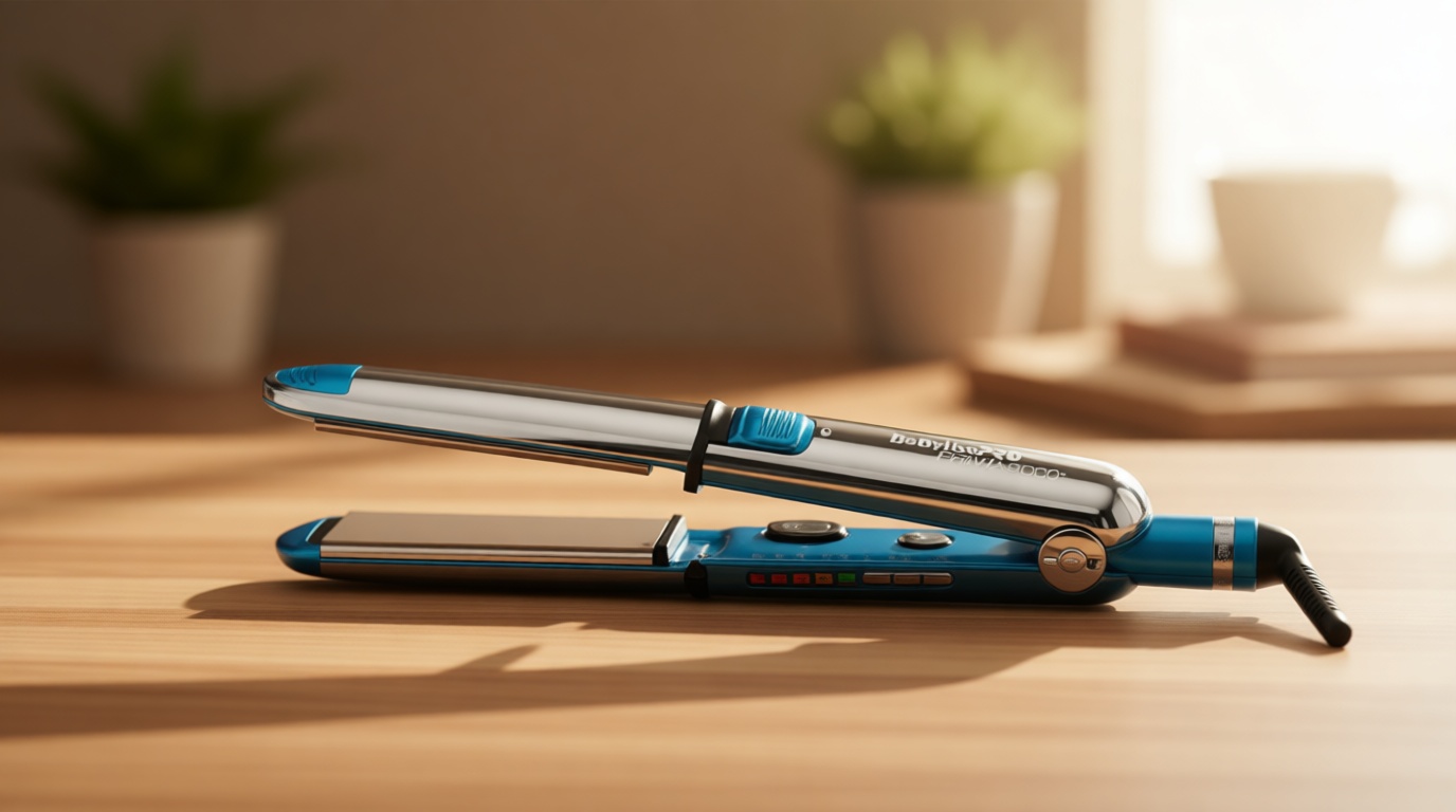 BaBylissPRO Nano Titanium Prima Ionic Hair Straightener – Professional Flat Iron & Curling Iron in One for Stylists, Pro Styling Hair Tool