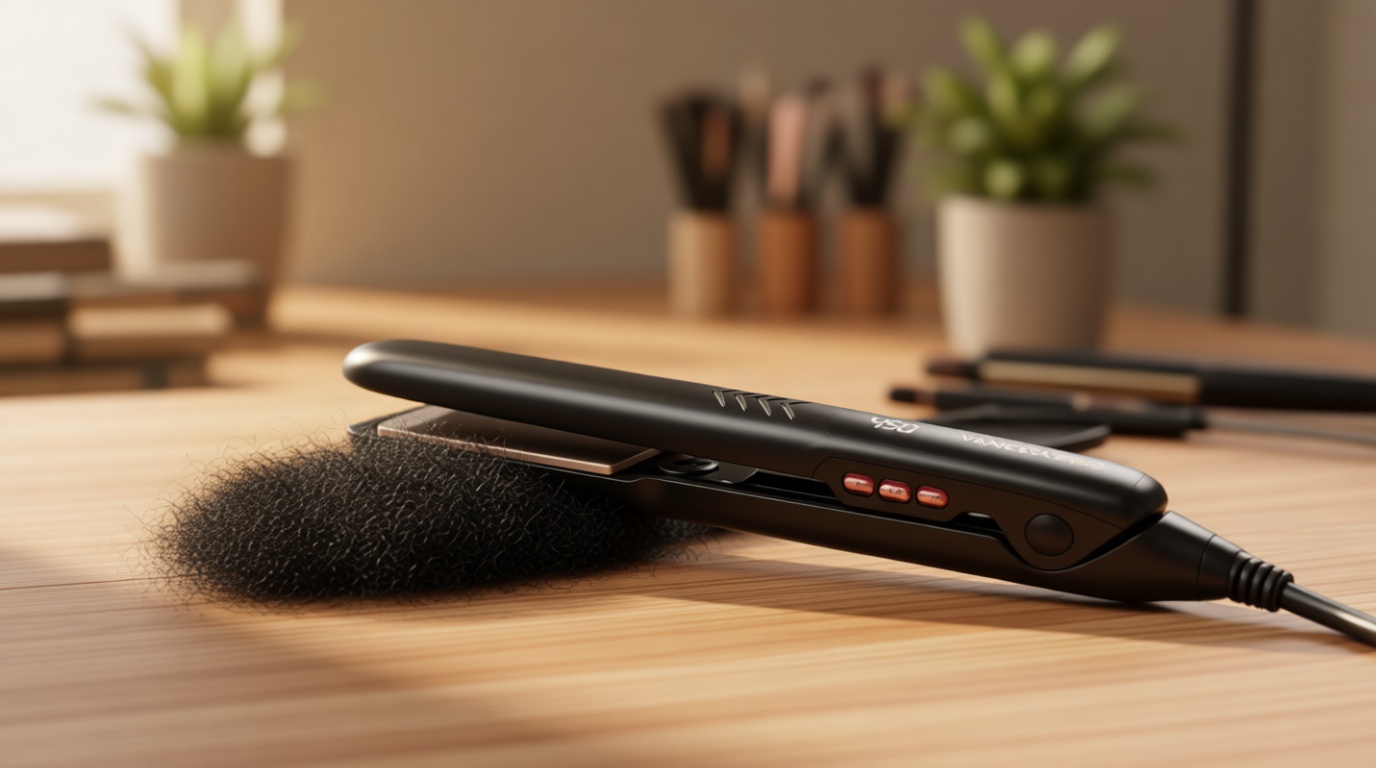 VANESSA PRO Flat Iron Hair Straightener, 100% Pure Titanium Flat Iron for One Pass to Achieve a Sleek Look, Curls Beautifully & Straightens Well - 1 inch