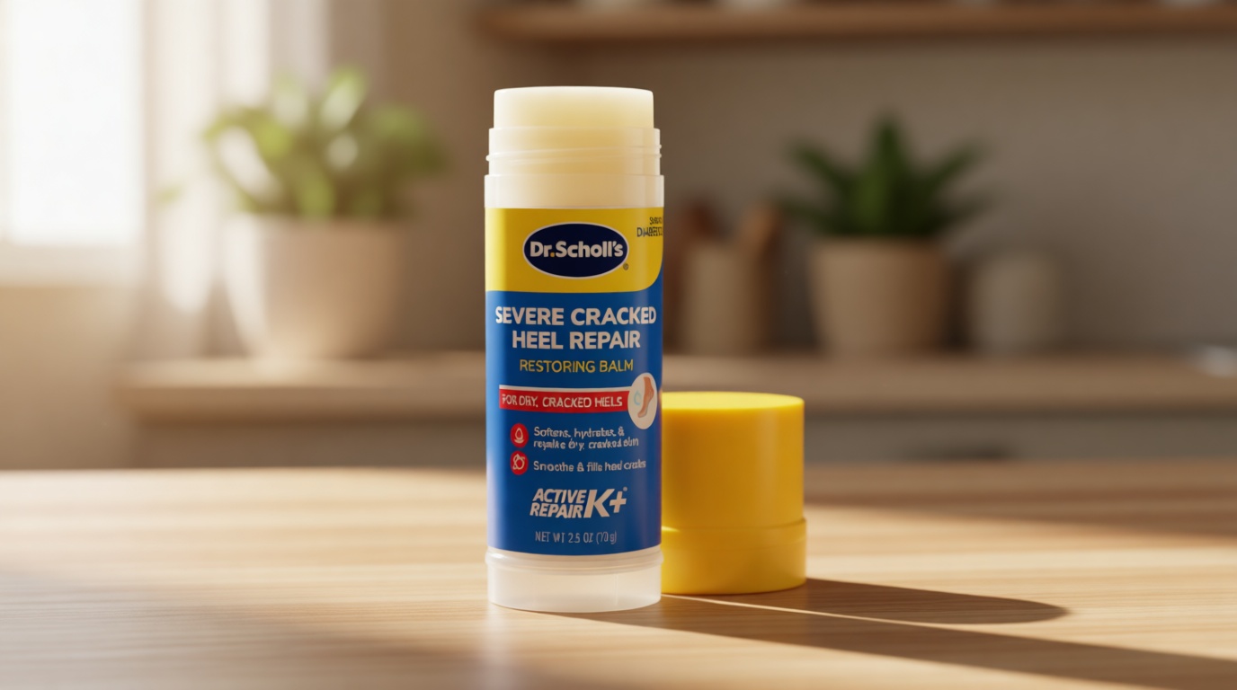 Dr. Scholl's Severe Cracked Heel Repair Restoring Balm 2.5oz, with 25% Urea for Dry, Cracked Feet, Heals and Moisturizes for Healthy Feet