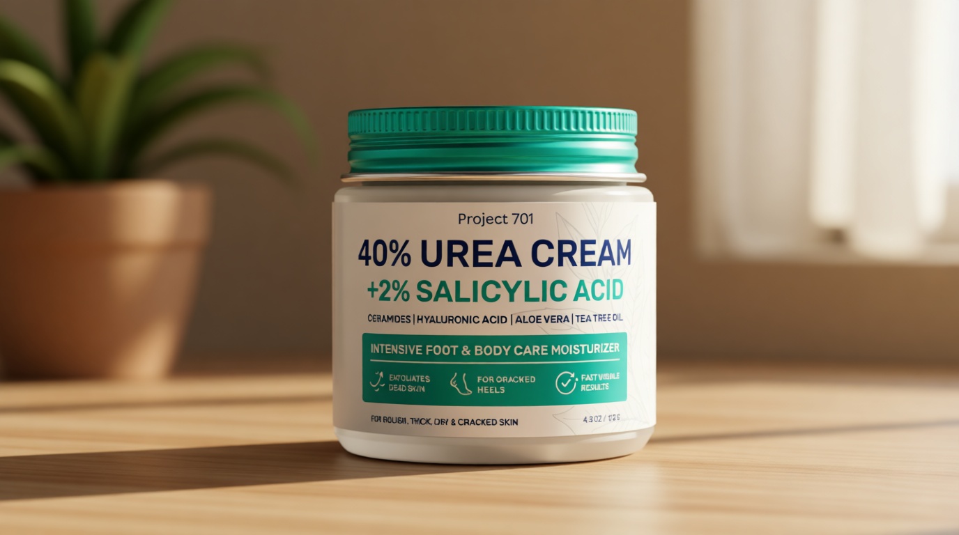 Urea Cream 40 Percent for Feet Maximum Strength - Urea Foot Cream and Callus Remover, Exfoliating Heels Cream with Salicylic Acid - Dry Cracked Foot Lotion Urea, Ceramides, Tea Tree Oil, 4.3 oz