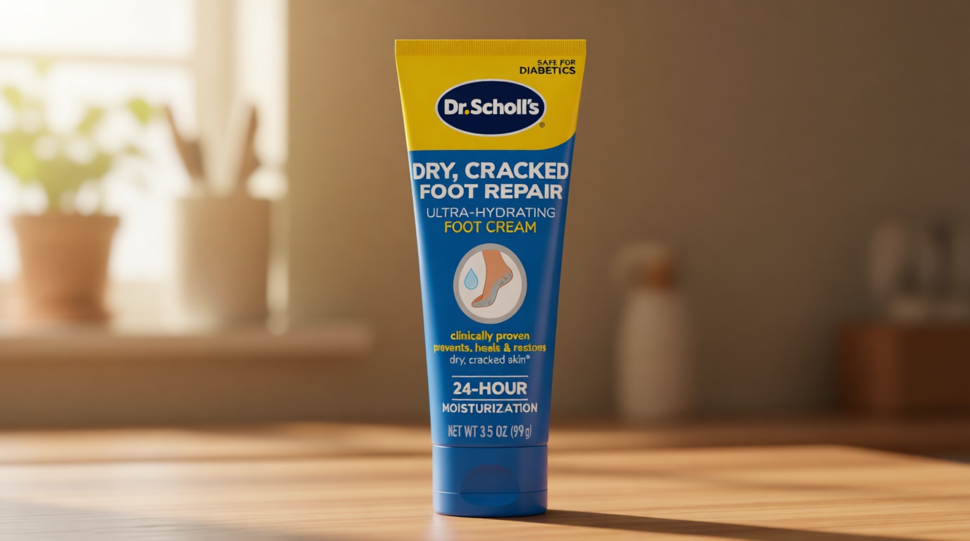 Dr. Scholl's Dry, Cracked Foot Repair Ultra-Hydrating Foot Cream Moisturizer, 3.5 oz, Skin Care Foot Lotion with 25% Urea for Dry Cracked Feet, Heals and Moisturizes for Healthy Feet