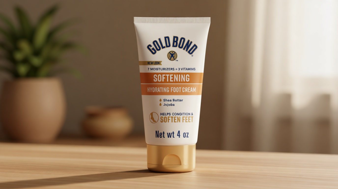 Gold Bond Softening Foot Cream, 4 oz., Foot Lotion with Shea Butter to Soften Rough & Dry Feet