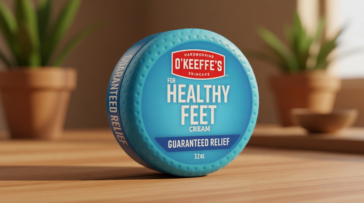 O'Keeffe's for Healthy Feet Foot Cream - 3.2 oz Jar (1 Pack) - Guaranteed Relief for Extremely Cracked, Dry Feet, Repairing Skincare, Instantly Boosts and Retains Moisture Levels