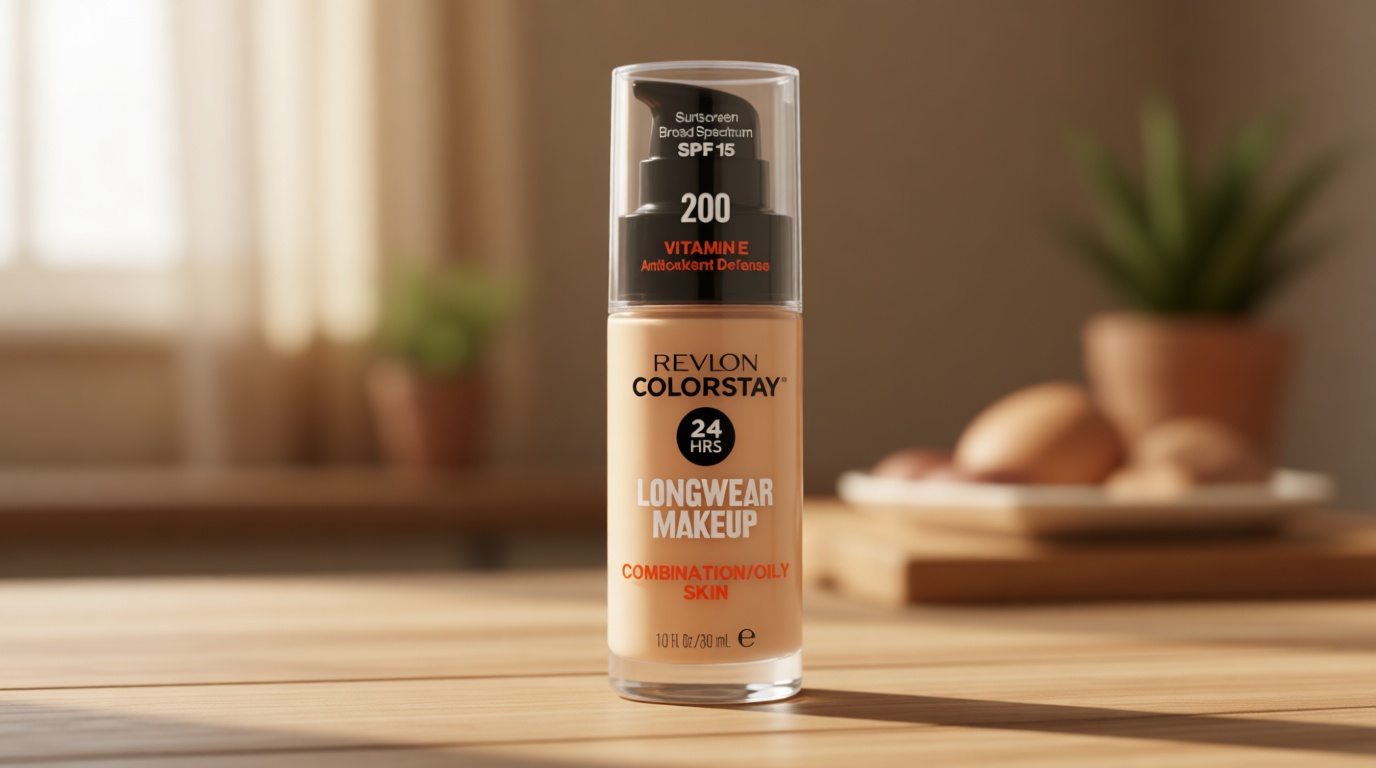 Revlon Liquid Foundation, ColorStay Face Makeup for Combination & Oily Skin, SPF 15, Medium-Full Coverage with Matte Finish, 200 Nude, 1 Fl Oz