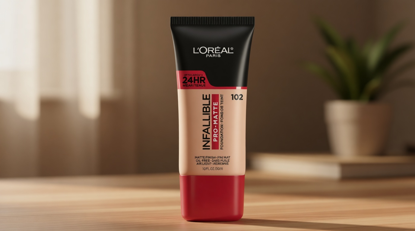 L'Oreal Paris Cosmetics Makeup Infallible Pro-Matte Liquid Longwear Foundation, Shell Beige, 1 fl oz.
