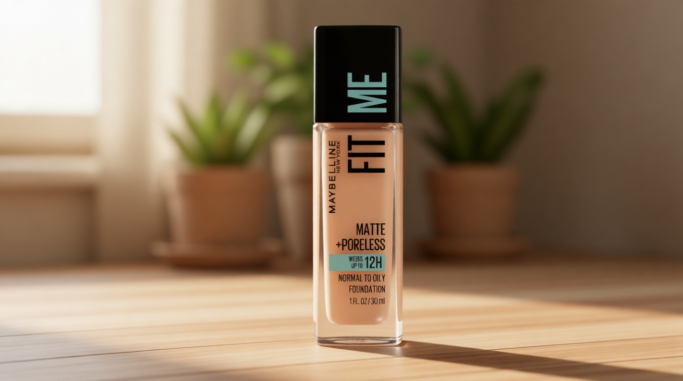 Maybelline Fit Me Matte + Poreless Liquid Oil-Free Foundation Makeup, Ivory, 1 Count (Packaging May Vary)
