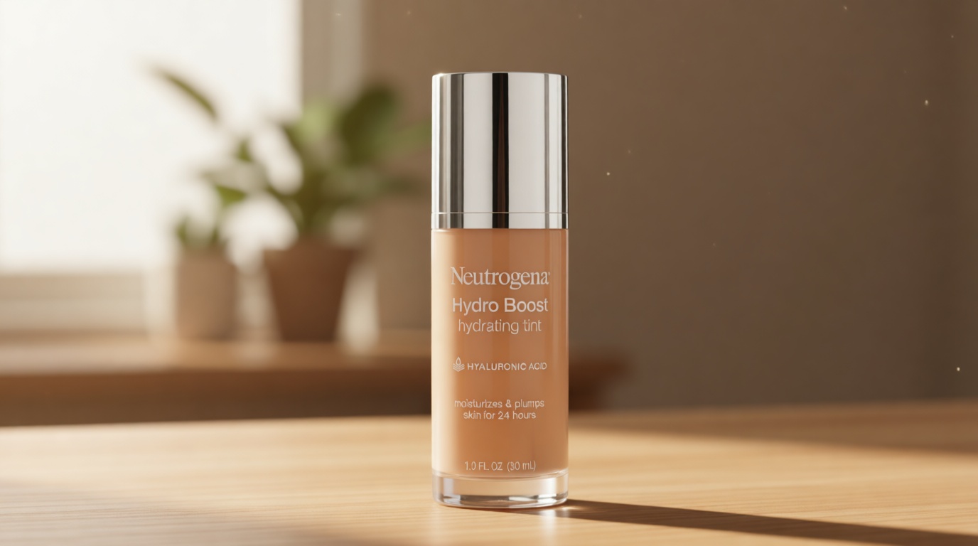 Neutrogena Hydro Boost Hydrating Tint Foundation Makeup for Dry Skin, with Hyaluronic Acid, Lightweight Oil-Free Water Gel, Non-Comedogenic, 30 Buff Color, 1.0 fl. oz