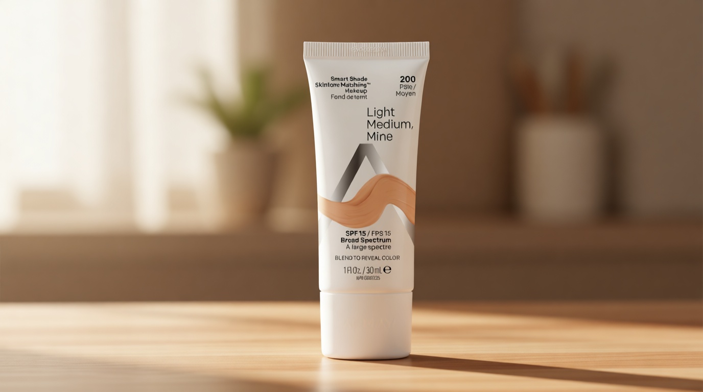 Almay Skintone Matching Foundation, Smart Shade Face Makeup with SPF 15, Hypoallergenic, Oil-Free, Dermatologist-Tested, 200 Light Medium Mine, 1 fl oz