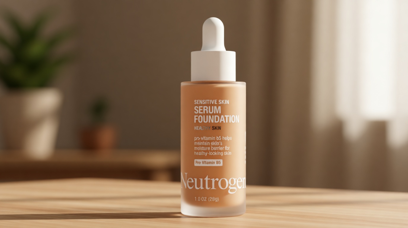 Neutrogena Healthy Skin Sensitive Skin Serum Foundation with Pro-Vitamin B5, Color Correcting & Pore Minimizing Liquid Foundation & Face Serum, Buildable Coverage, Medium 01, 1 oz