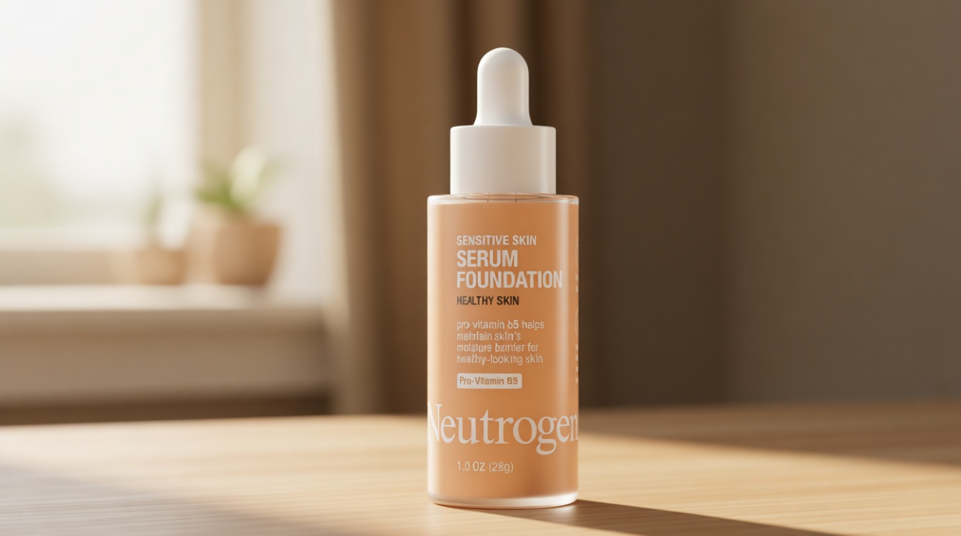 Neutrogena Healthy Skin Sensitive Skin Serum Foundation with Pro-Vitamin B5, Color Correcting & Pore Minimizing Liquid Foundation & Face Serum, Buildable Coverage, Light/Medium 02, 1 oz