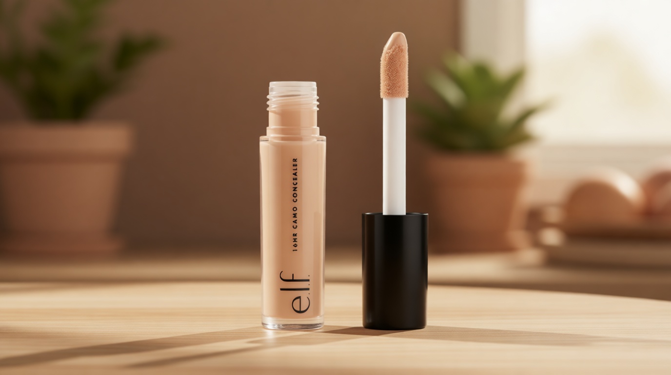 e.l.f. 16HR Camo Concealer, Full Coverage, Matte Finish Under-Eye & Blemish Corrector, Hydrating Formula, 16-Hour Crease-Resistant Wear, Light Ivory