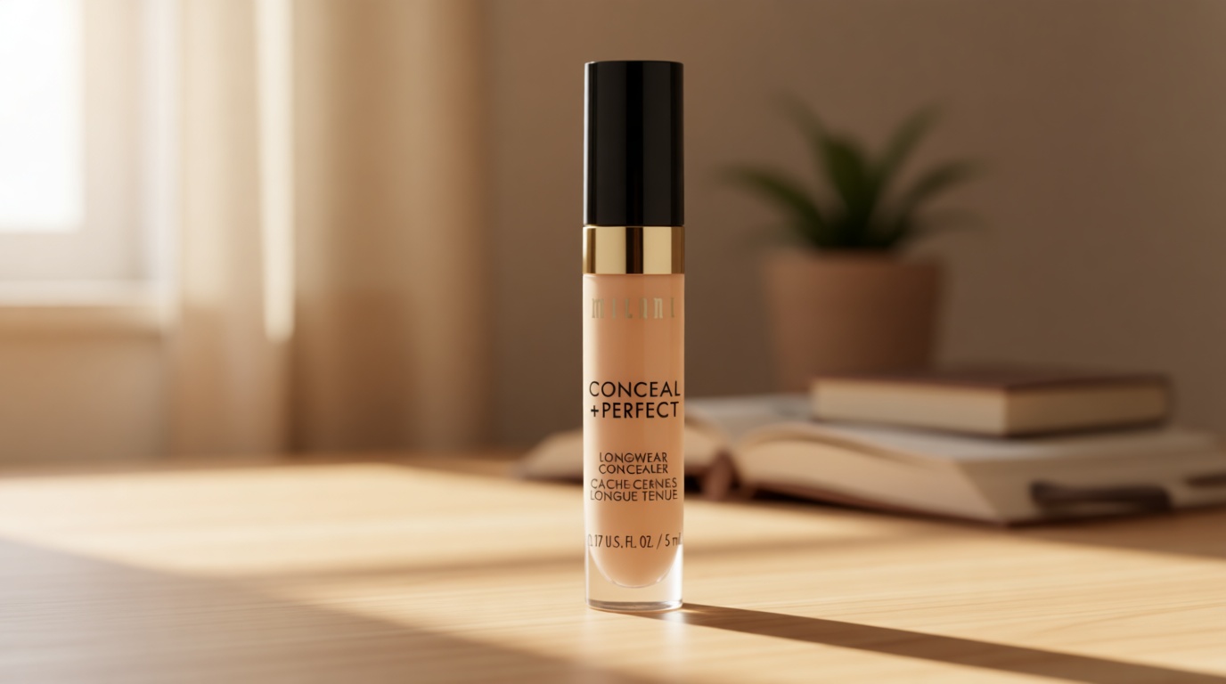 Milani Conceal + Perfect Longwear Concealer Full Coverage Infused with Hyaluronic Acid & Vitamin E, Cover Dark Circles, Blemishes & Skin Imperfections for Long-Lasting Wear - Light Nude