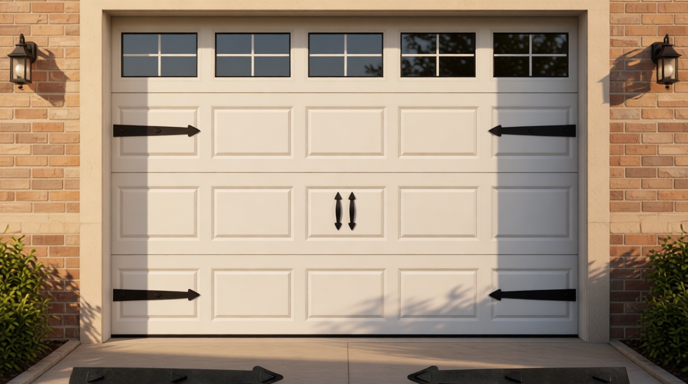 Magnetic Garage Door Hardware,Magnetic Garage Door Handles,Garage Door Decorative Magnetic for Iron Door,4 Magnetic Hinges + 2 Magnetic Handles for Garage Doors (Classics Style)