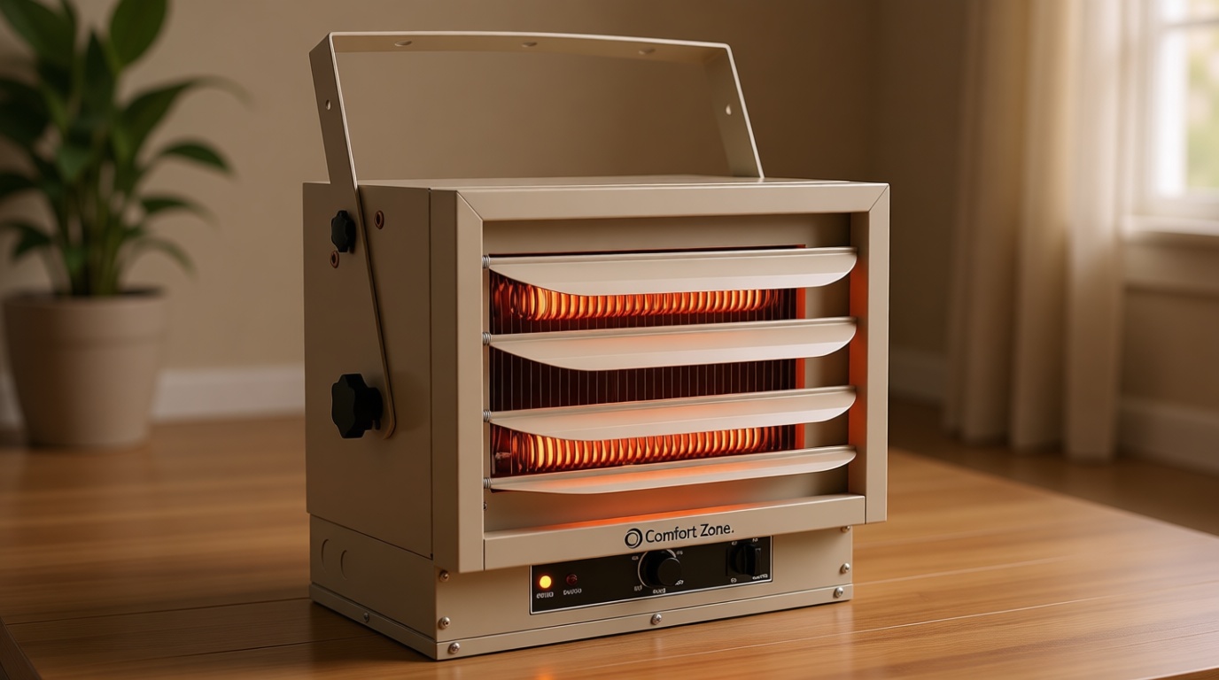 Comfort Zone Hard-Wired Ceiling Mount Garage Electric Space Heater, Fan-Forced, 5,000 watt, 240 volt, Overheat Protection, Thermal Cut-Out Switch, Ideal for Workshop & Garage, ETL Compliant, CZ220