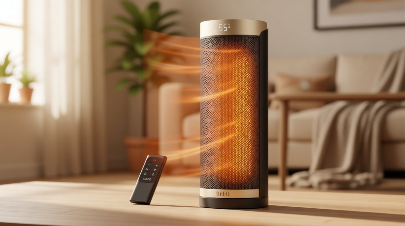 Dreo Space Heater, 1500W Electric Heaters for Indoor Use with Thermostat, 70° Oscillation, 8 Safety Protections, 5 Modes, Remote, 12H Timer, Quiet Portable Heater for Office, Bedroom, Large Room