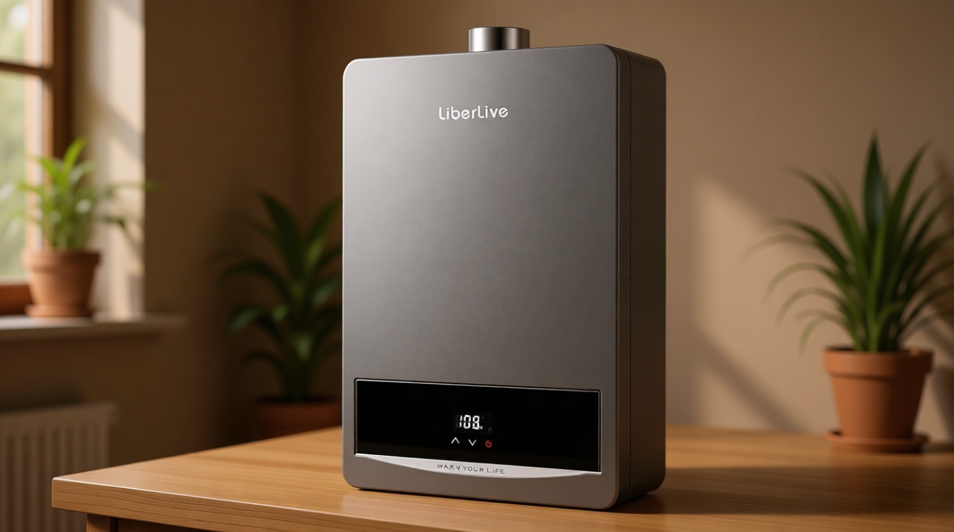 Propane Gas Tankless Water Heater, Indoor Max 3.6 GPM, 80,000 BTU On Demand Instant Hot Water Heater Propane Gas with LED Temperature Control Panel, 1/2" NPT Connector Size, Gray