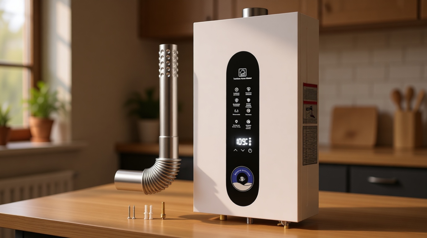 Tankless Water Heater Propane Gas, 14L Instant Hot Water Heater with Fahrenheit Digital Display, Indoor Installation Up to 3.7GPM, 95540BTU