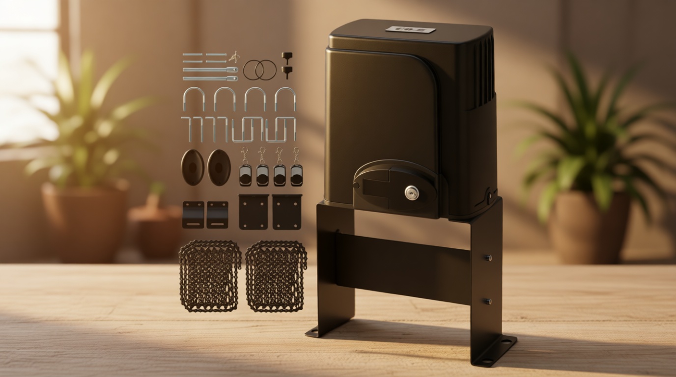 CO-Z CGHL14 Automatic Gate Opener, HomeLink Compatible Sliding Gate Opener for 1400lb 40ft Gates, Electric 280W Chain Operated Gate Opening Kit with IR Sensors Remotes, Driveway Home Garden