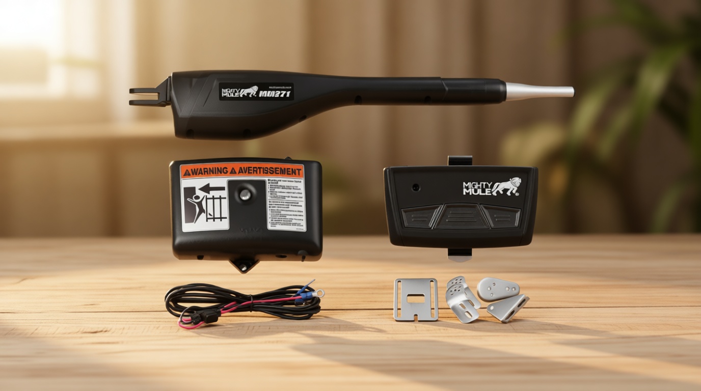 Mighty Mule MM271 Automatic Gate Opener, Solar Ready, Comes with Gate Opener Remote and More-Up to 12ft Long or 300lb, Black, 1 Gate Opener Kit