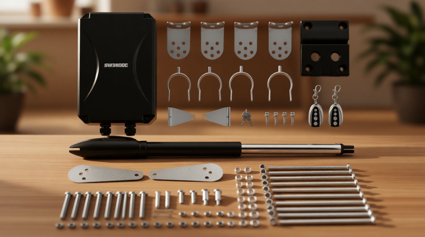 CO-Z Automatic Swing Gate Opener Kit, Electric Gate Opener for Doors up to 660lb 18ft, Driveway Home Garden Gate Opening System for Swing Gates, Gate Complete Kit with Remote Controls & Release Keys