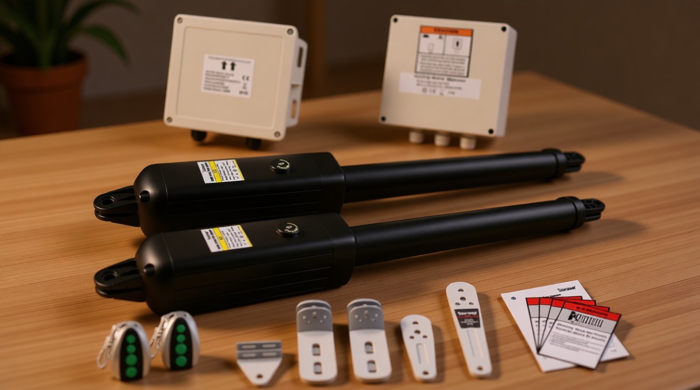 TOPENS PW302 Dual Swing Gate Opener Light Duty Automatic Gate Motor for Double Swing Gates Up to 12ft per Arm, Electric Driveway Gate Operator AC Powered with Remote Control Kit Solar Compatible