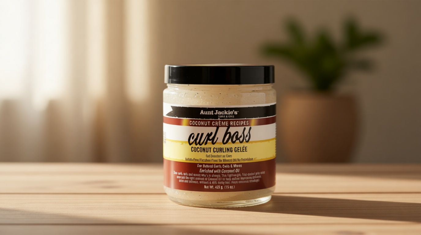 Aunt Jackie's Coconut Crème Recipes Curl Boss Coconut Curling Hair Gel for Natural Curls, Coils and Waves, 15 oz