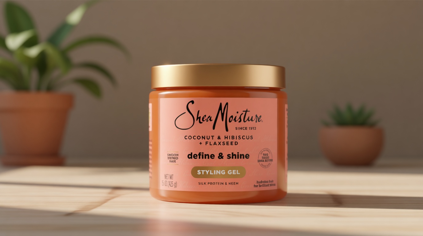 SheaMoisture Define & Shine Styling Gel + Flaxseed Coconut&Hibiscus Hydrates,Holds Your Style All Day Infused With Glycerin,Coconut Oil an Invigorating Sweet Scent ParabenFree Frizz Control Gel 15OZ