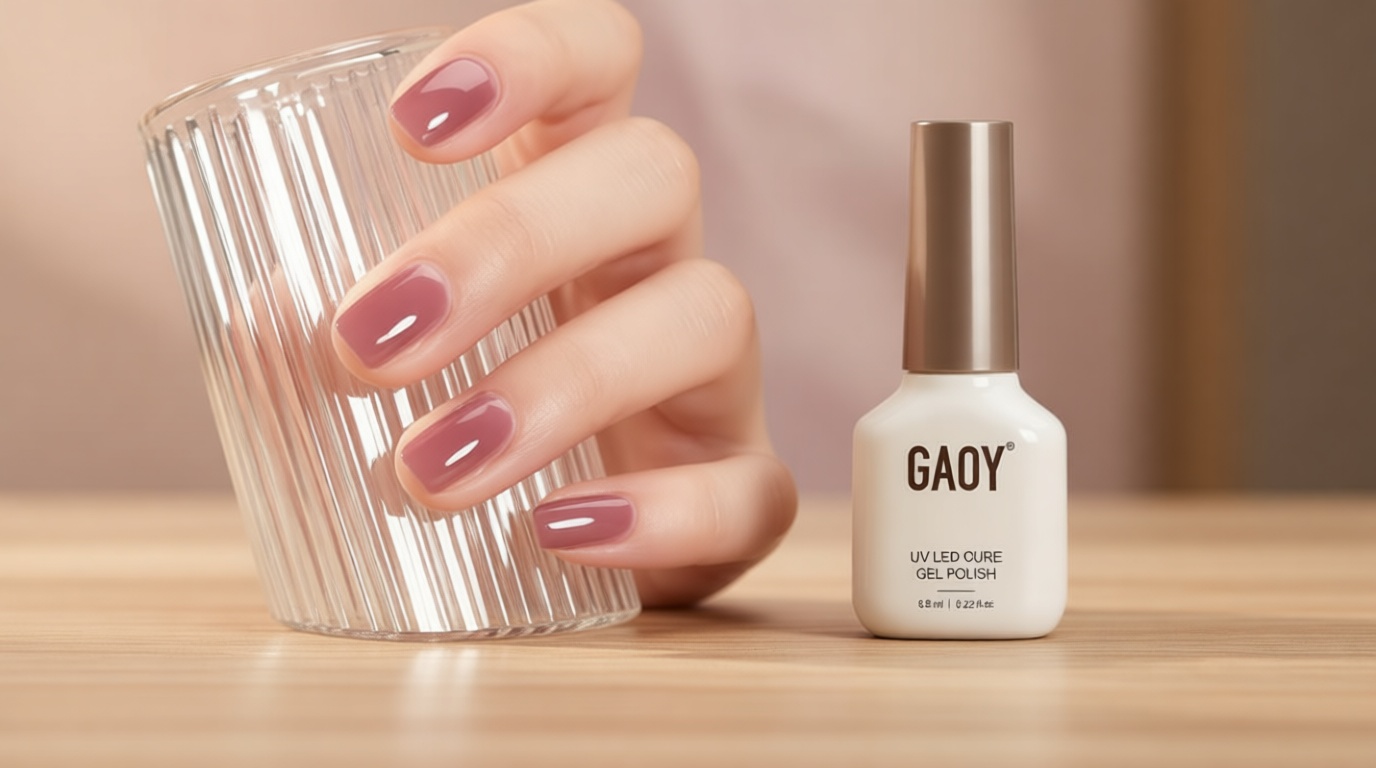 GAOY Rose Garden Jelly Gel Nail Polish of 6 Transparent Nude Red Pink Brown Colors Sheer Gel Polish Kit for Salon Manicure and Nail Art DIY at Home