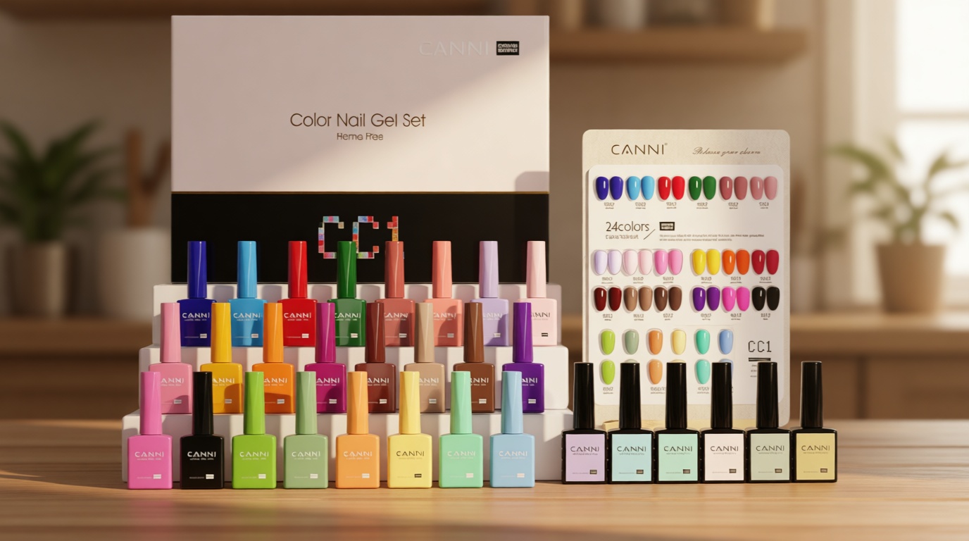 CANNI CC1 30Pcs 9ML Hema-free Gel Nail Polish Set, Black Pink Nude Red Blue Green Gel Polish Kit Color Soak Off LED Gel Nail Polish Set Nail Art Starter Manicure Salon DIY at Home