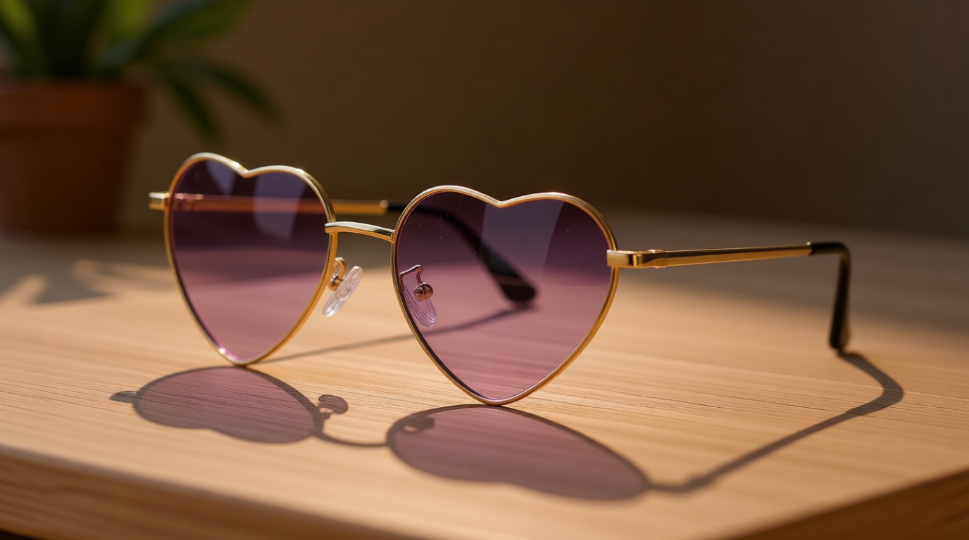 JOVAKIT Polarized Heart Sunglasses for Women Fashion Lovely Style Metal Frame UV400 Protection Lens