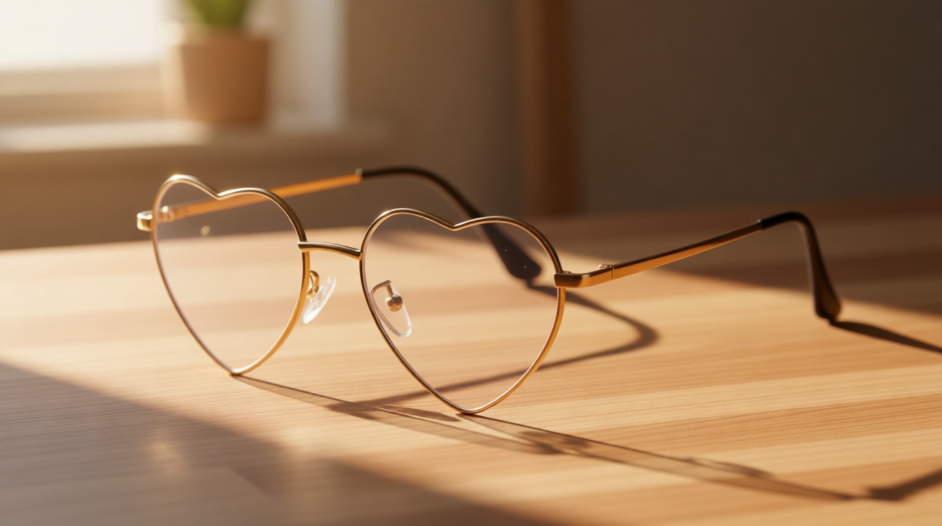 JOVAKIT Heart Shaped Blue Light Blocking Glasses for Women Fashion Vintage Lovely Style Metal Frame Eyeglasses