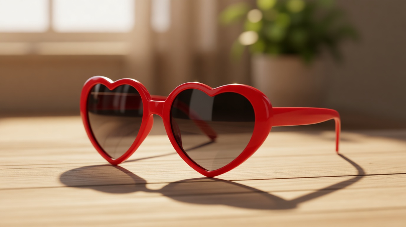 Deovige Heart Sunglasses for Women Vintage Fashion Accessories,UV400 Heart Shaped Glasses Love Sunglasses for Daily Wearing