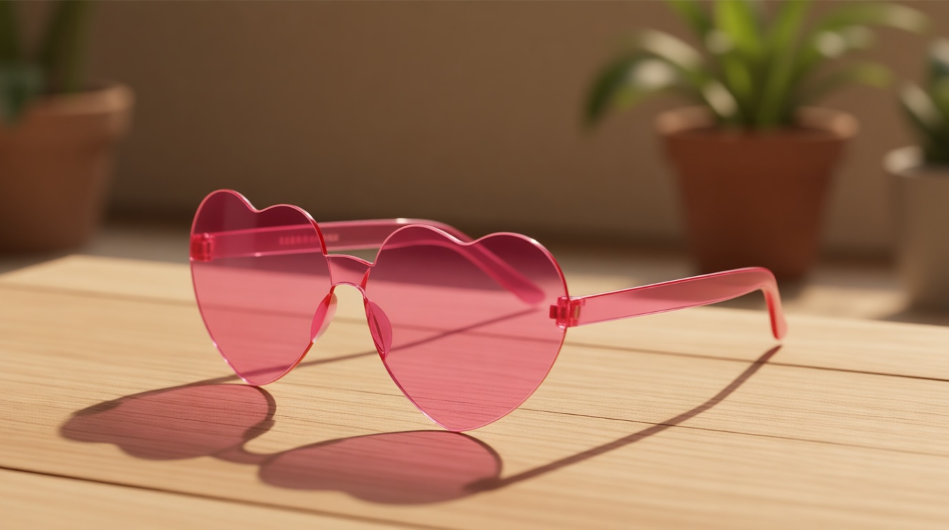 Rinacci Heart Sunglasses 2 Pairs Heart Shaped Sunglasses Womens Heart Glasses Rave Sunglasses for Women Party Favors