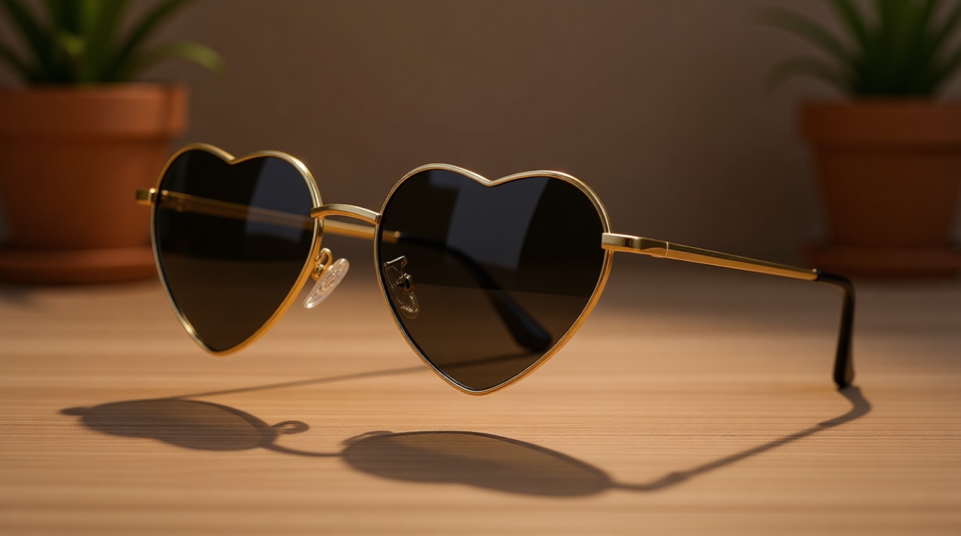 JOVAKIT Polarized Heart Sunglasses for Women Fashion Lovely Style Metal Frame UV400 Protection Lens