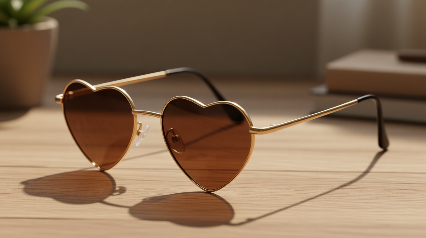 Fzxdfg Polarized Heart Sunglasses for Women Men Fashion Metal Frame Sun Glasses UV Protection